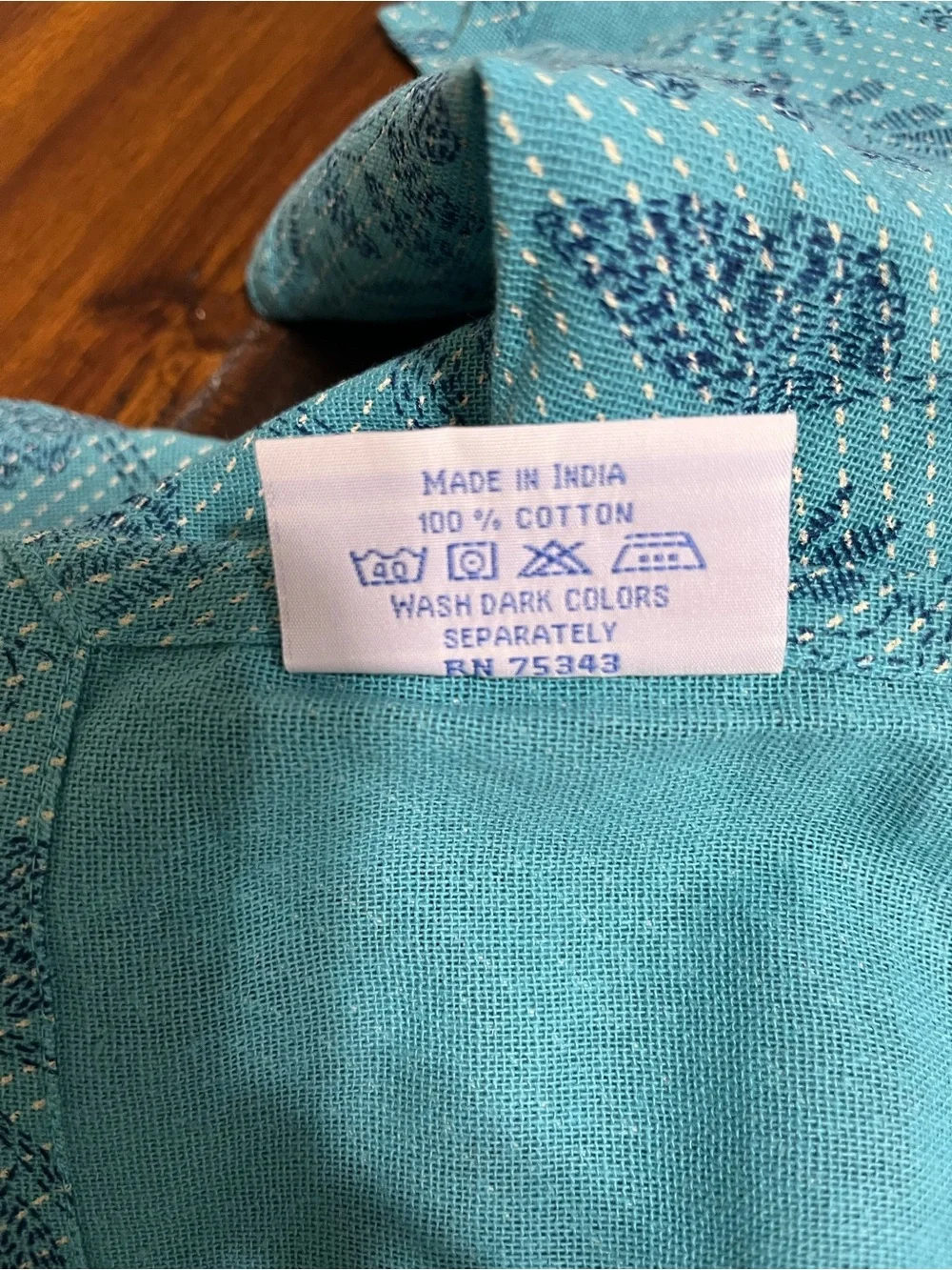April Cornell Teal 100% Cotton Dinner Napkins